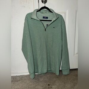 Vineyard vines men’s striped quarter zip in saltwater sz large new